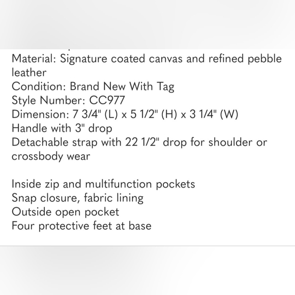 Beautiful Coach Bag CC977 Mini - Picture 10 of 10